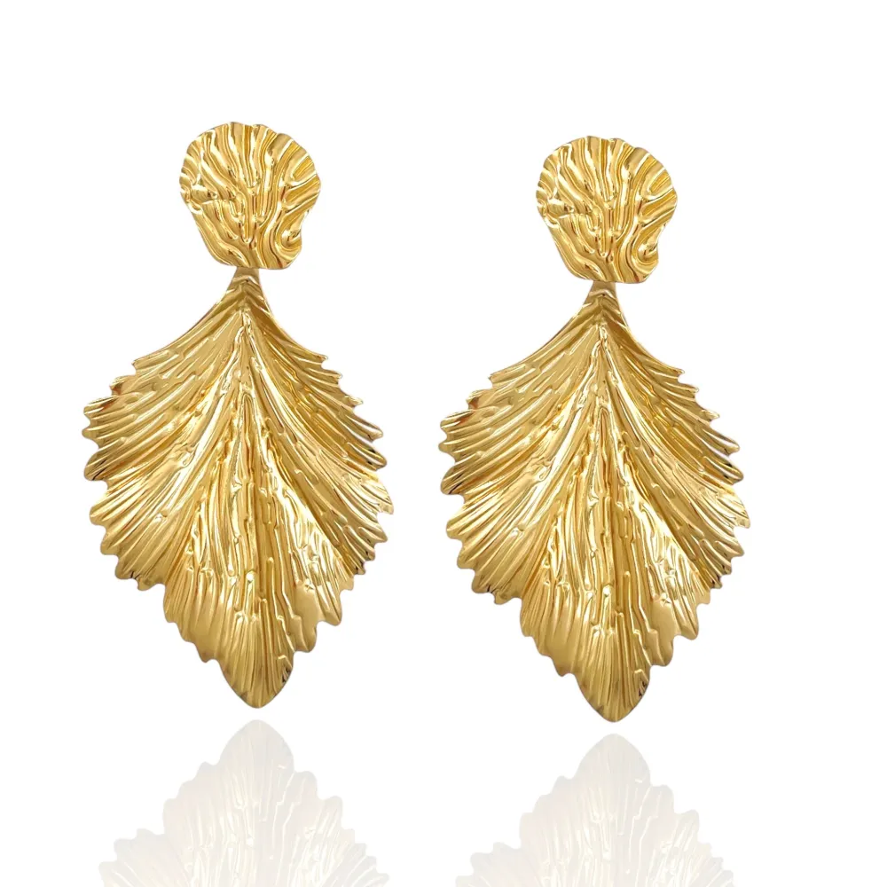 Foglia-Orecchini in Acciaio - OAP-732-265