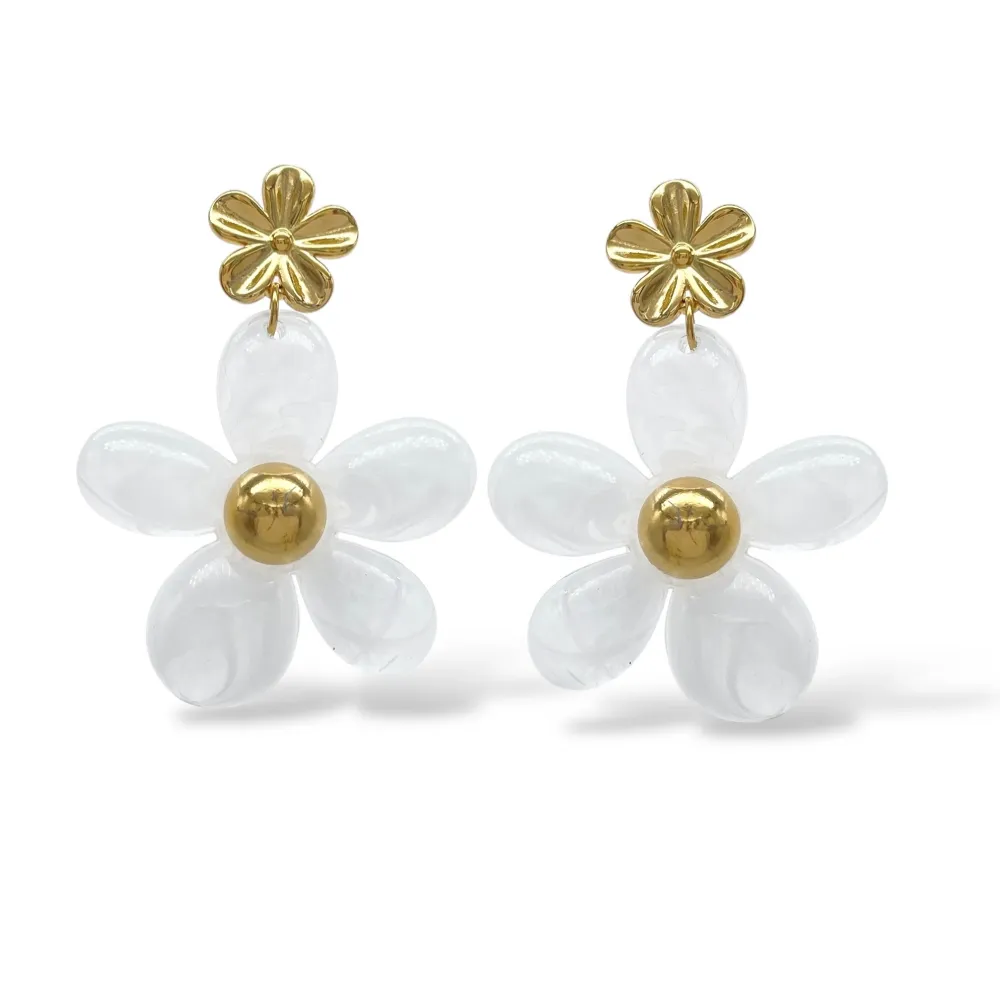 Fiore-Orecchini in Acciaio - OAP-732-393