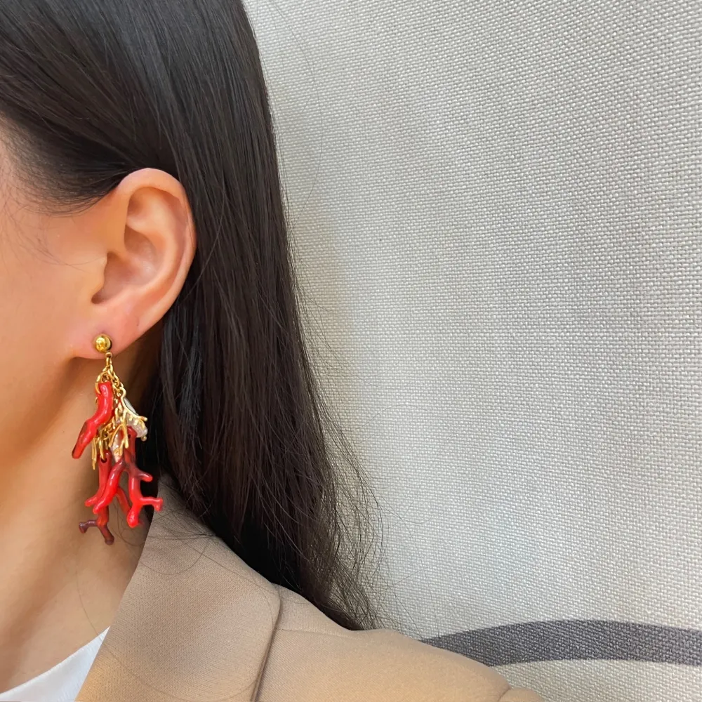 Corallo-Orecchini in Acciaio - OAP-732-409