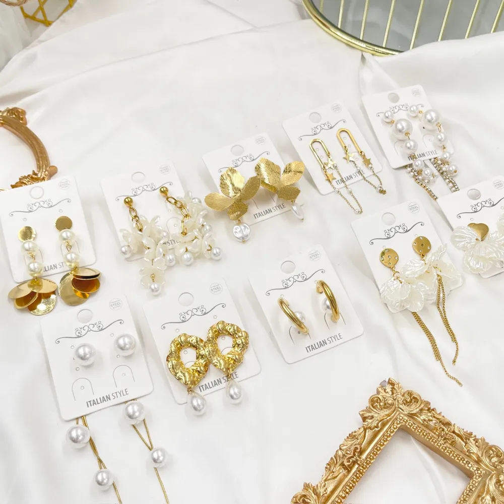 Fiore Pendente-Orecchini in Acciaio - OAP-760-07