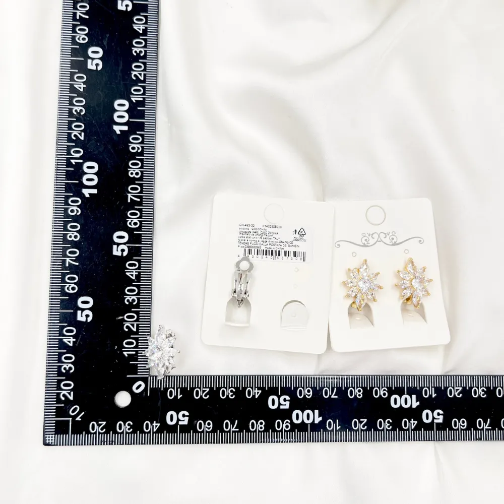 Fiore-Orecchini a Clip con Zirconia - OMK-493-30