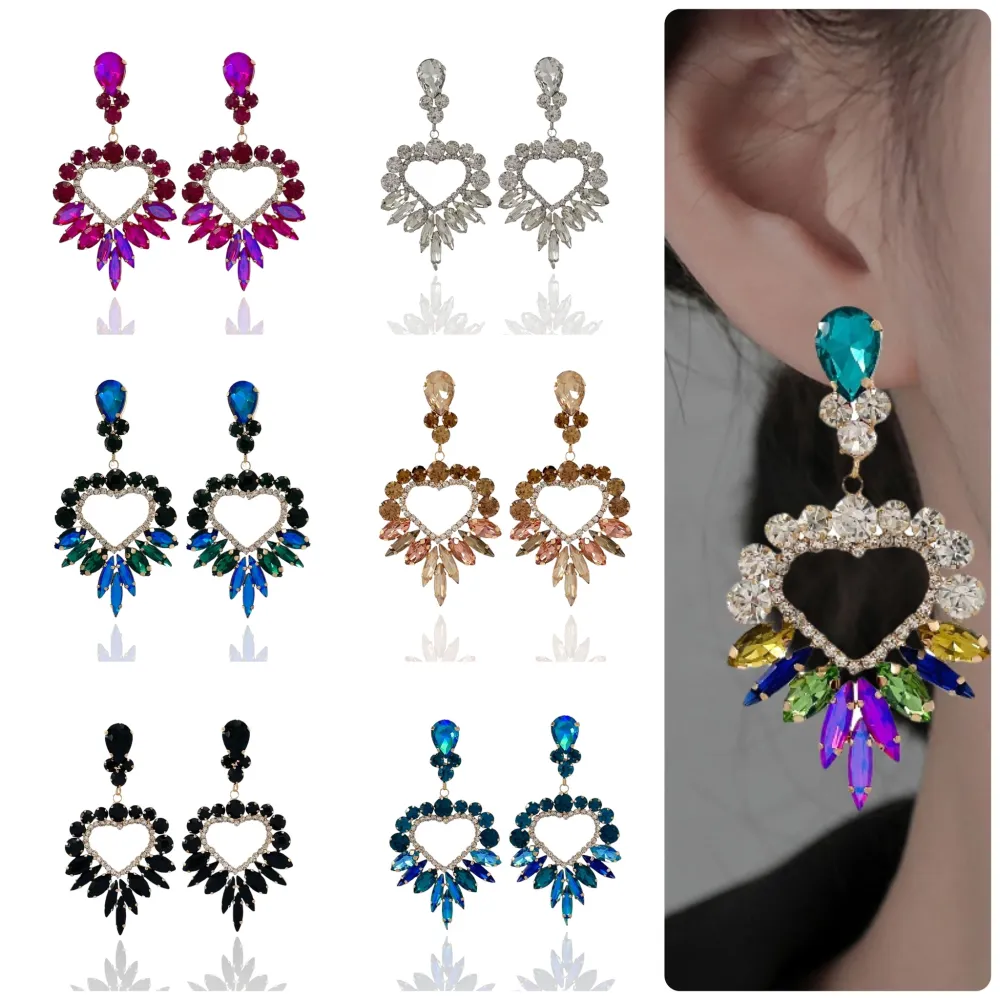 Cuore-Orecchini Moda con Vetro - OMM-159-22237