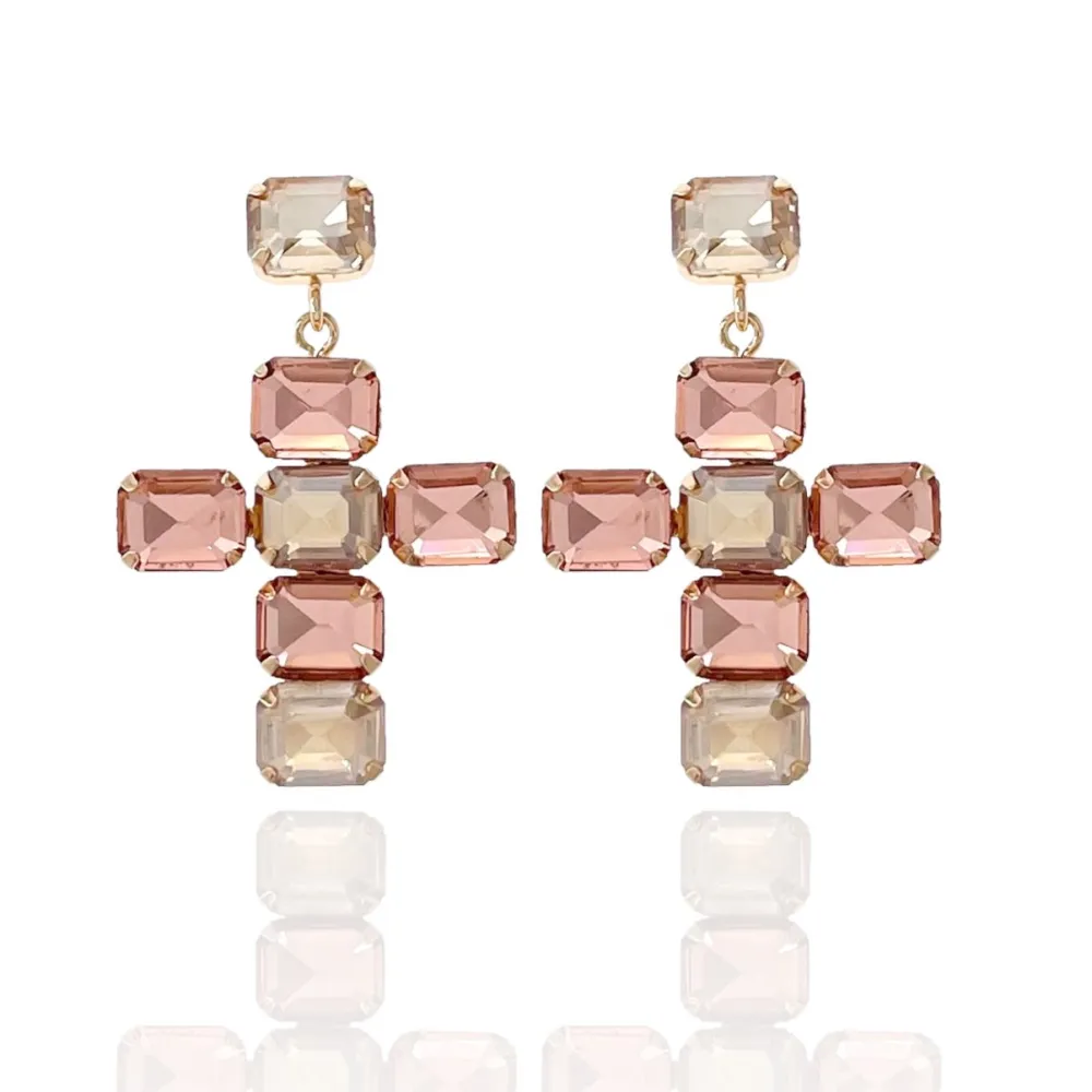 Croce Piccolo-Orecchini Moda Vetro - OMM-321-B2882