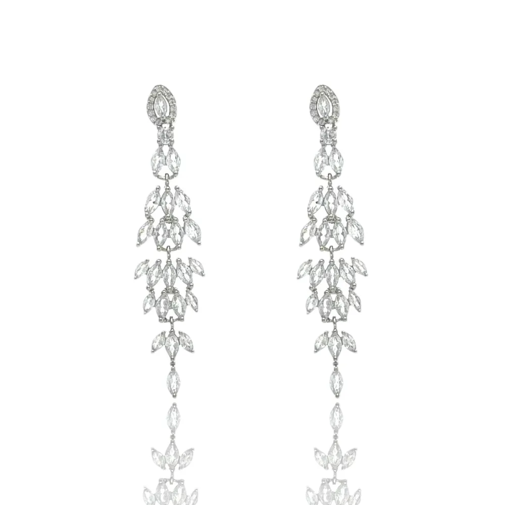 Fiore-Orecchini in Ottone e Zirconia - OMZ-103-AA27128E