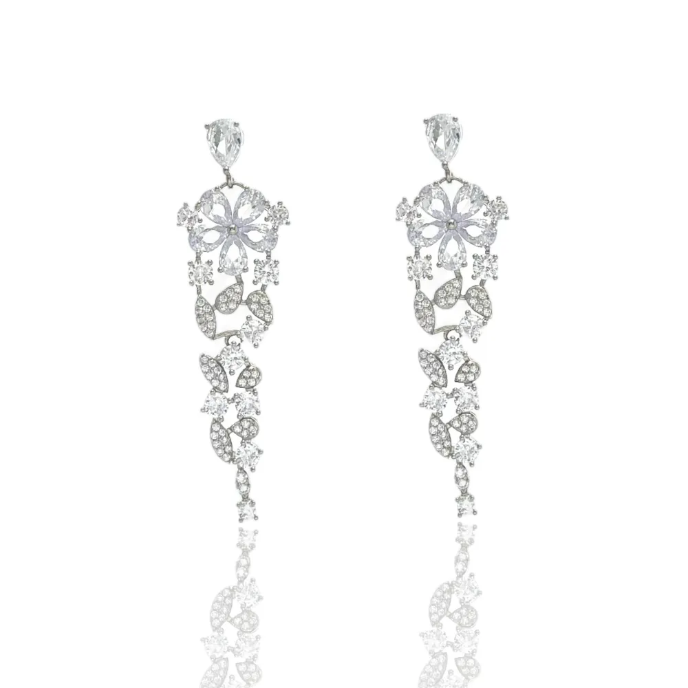 Fiore-Orecchini in Ottone e Zirconia - OMZ-103-AA2727E