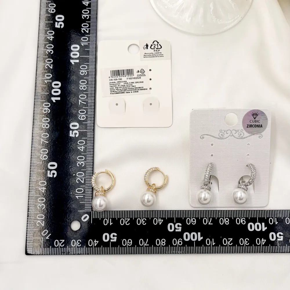 Cerchio Zirconia con Perla-Orecchini con Zirconia - OMZ-109-190