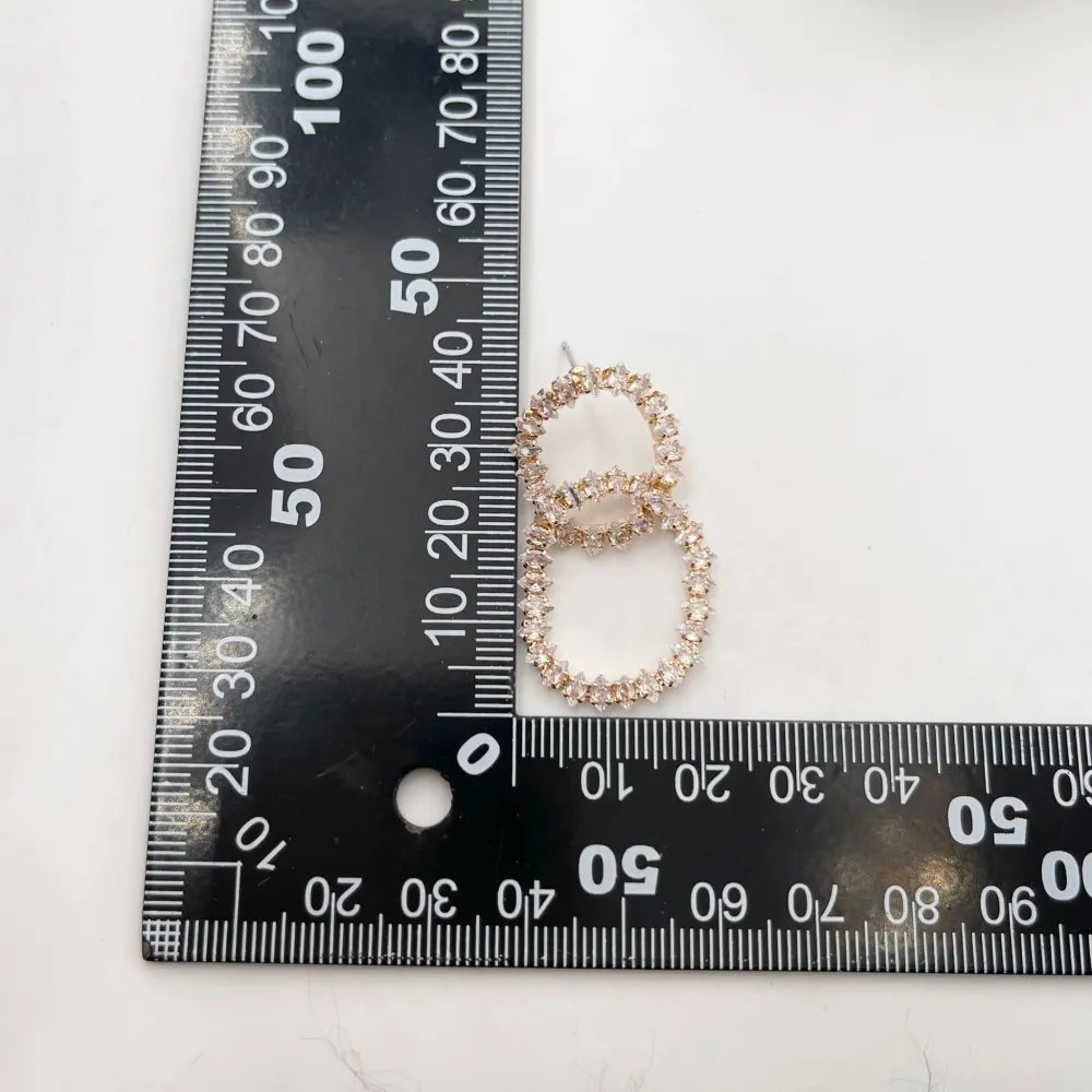 Doppio Cerchio-Orecchini con Zirconia - OMZ-159-21918