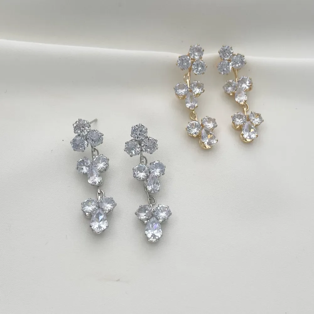 Fiore Pendente-Orecchini con Zirconia - OMZ-416-L19