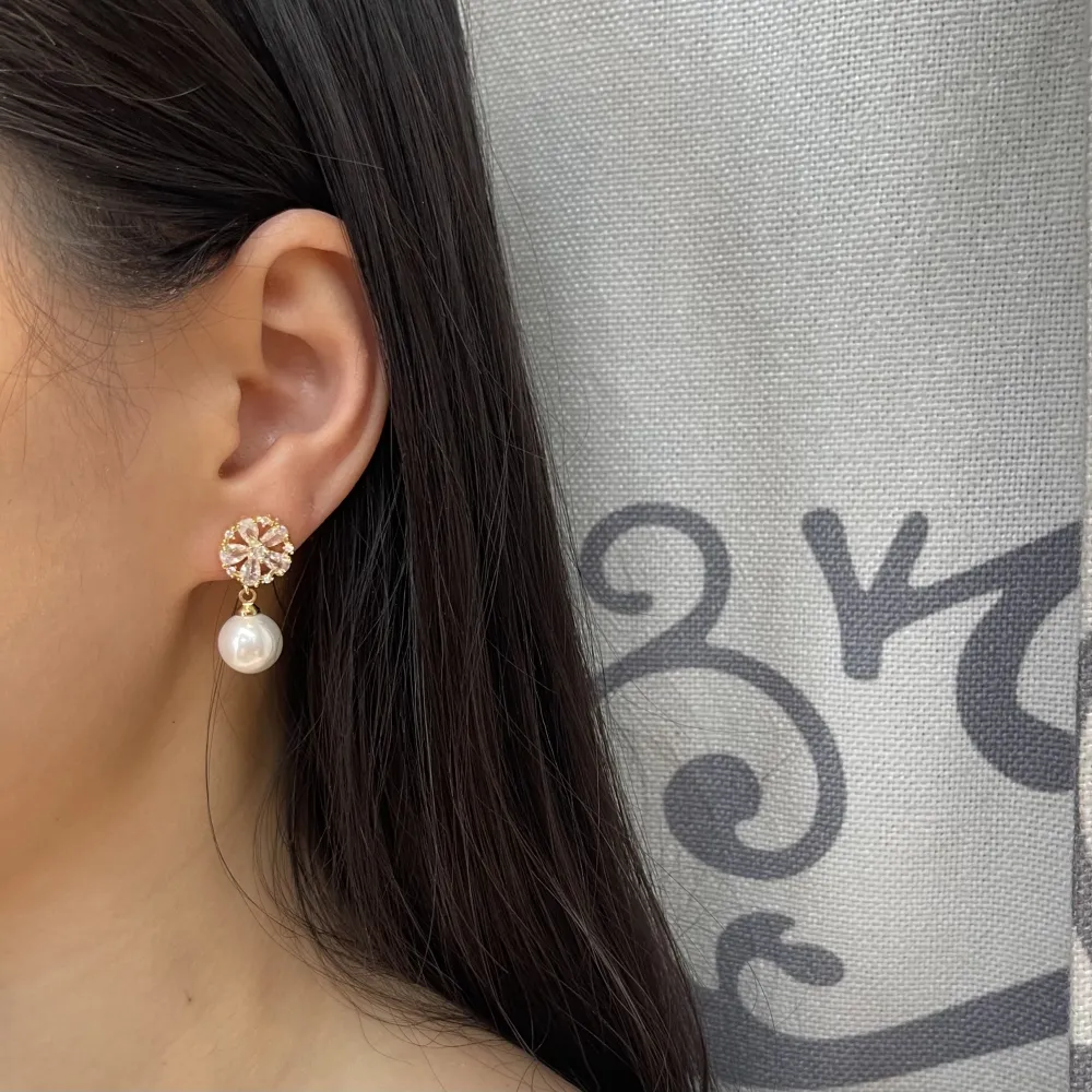 Tondo con Perla-Orecchini con Zirconia - OMZ-506-242