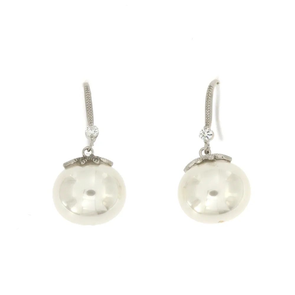 OMZ- Perla Ovale 5157-Orecchini con  Cubic Zirconia - OMZ- Perla Ovale 5157-Orecchini con  Cubic Zirconia