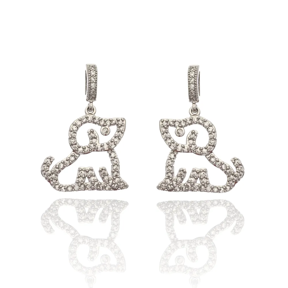 Cane Pendente-Orecchini con Zirconia - OMZ-XP6423