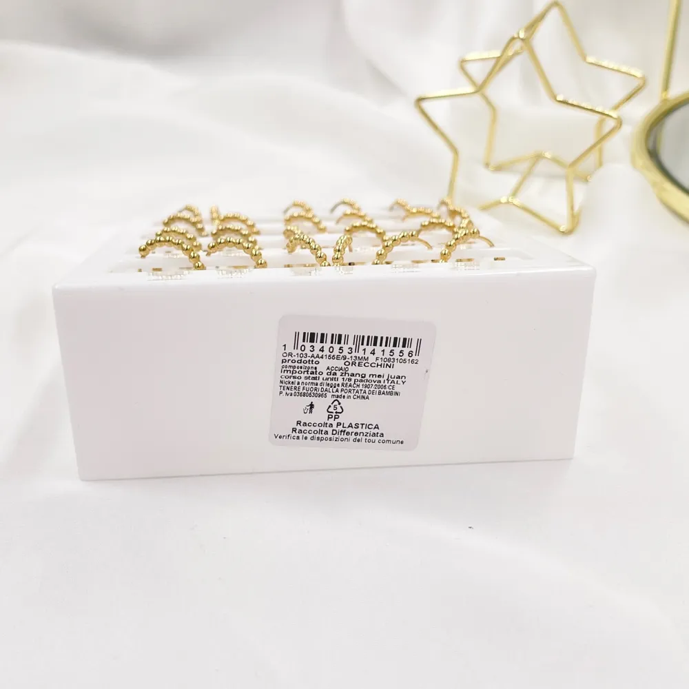 Cerchio Pallina Scalare-12paia Orecchini in Acciaio - OPA-103-AA4155E 13mm