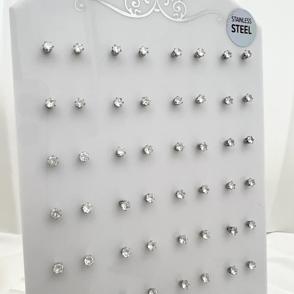 Punto Luce 3mm 6Griffe-36Paia Orecchini in Acciaio - OPA-107-87 3mm