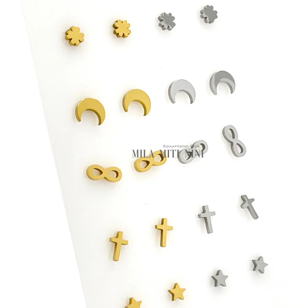 OPA413-767-Mix-12 Paia Orecchini in Acciaio - OPA413-767-Mix-12 Paia Orecchini in Acciaio