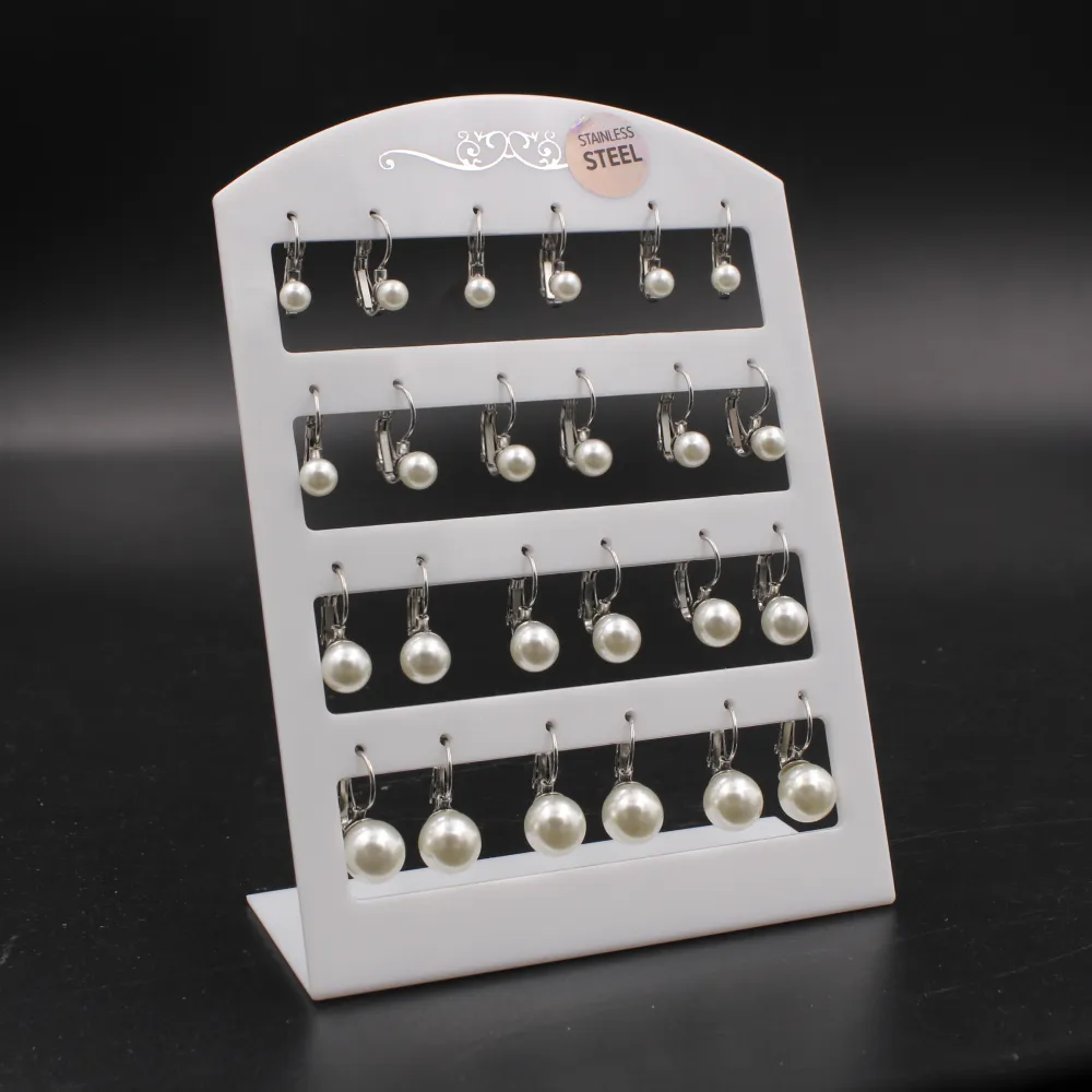 OPA-Perla Scalare 5025- 12 Paia Orecchini a monachella in Accia - OPA-Perla Scalare 5025- 12 Paia Orecchini a monachella in Accia