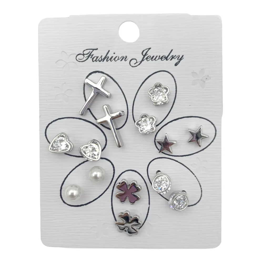 OPM6540-Set 7 Paia -7 Paia Orecchini a Lobo - OPM6540-Set 7 Paia Mini Orecchini-Orecchini a Lobo