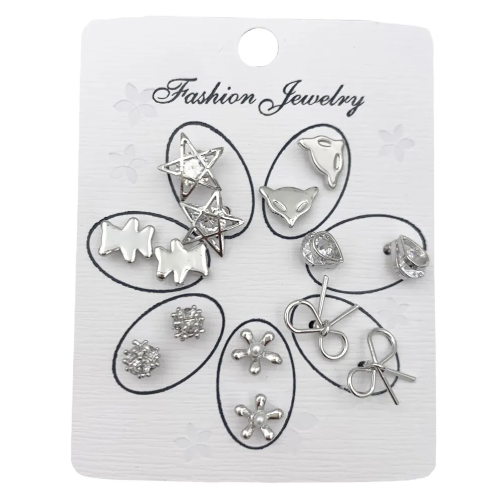 OPM6546-Set 7 Paia -7 Paia Orecchini a Lobo - OPM6546-Set 7 Paia Mini Orecchini-Orecchini a Lobo