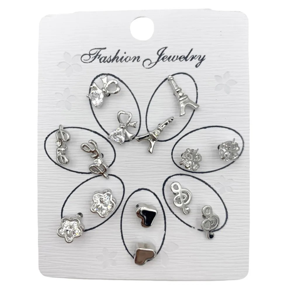 OPM6548-Set 7 Paia -7 Paia Orecchini a Lobo - OPM6548-Set 7 Paia Mini Orecchini-Orecchini a Lobo