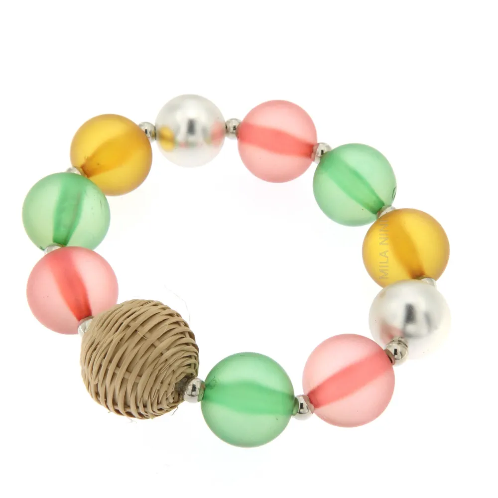 PBME Pallina Paglia - Bracciale Elastico Moda - PBME Pallina Paglia 1001 - Bracciale Elastico Moda