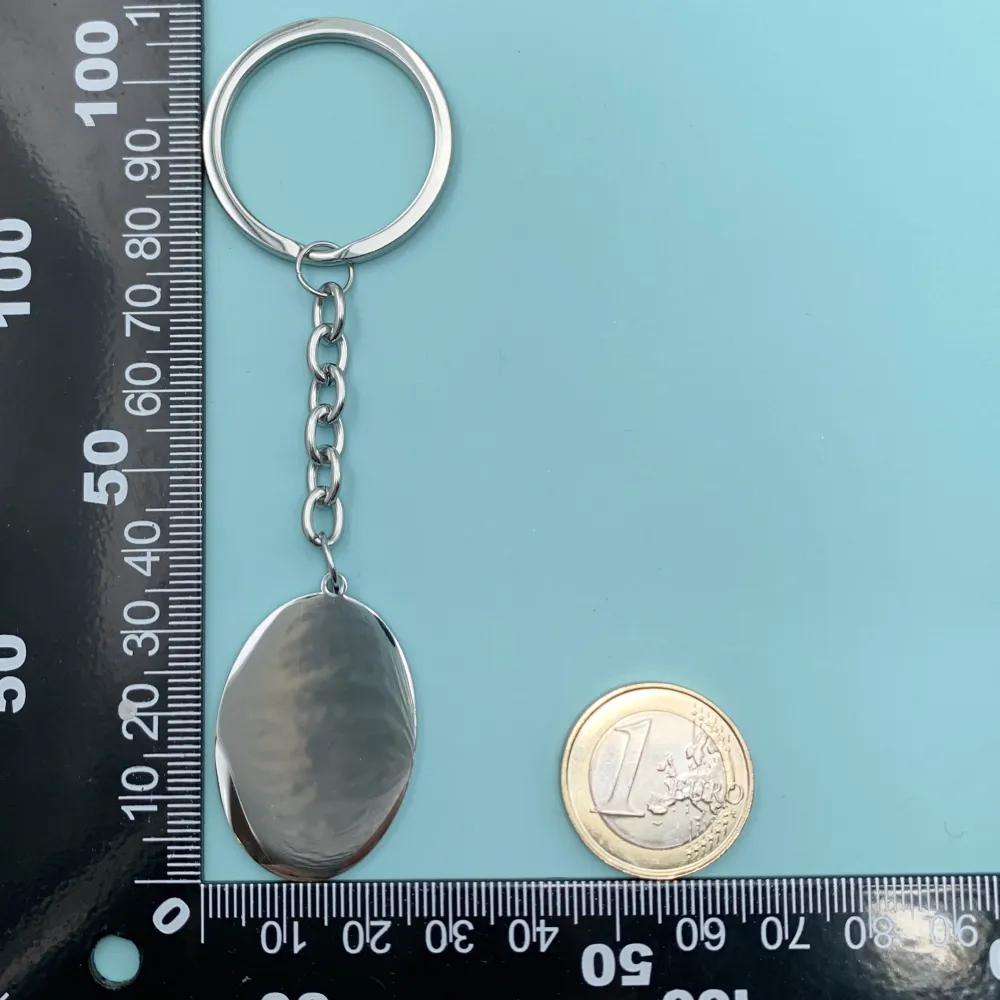 PKA7499-Ovale Liscio- Portachiavi in Acciaio - PKA413-50