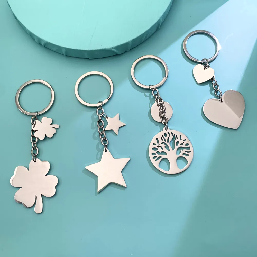 PKA74790-Stella Liscio- Portachiavi in Acciaio - PKA413-574