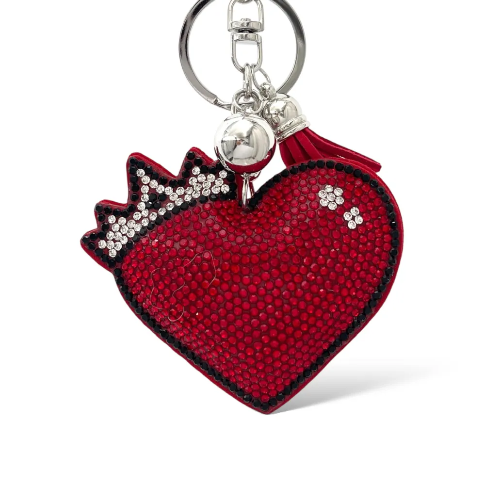 Mix Cuore Rosso-Portachiavi Similpelle e Strass - PKM-146-164