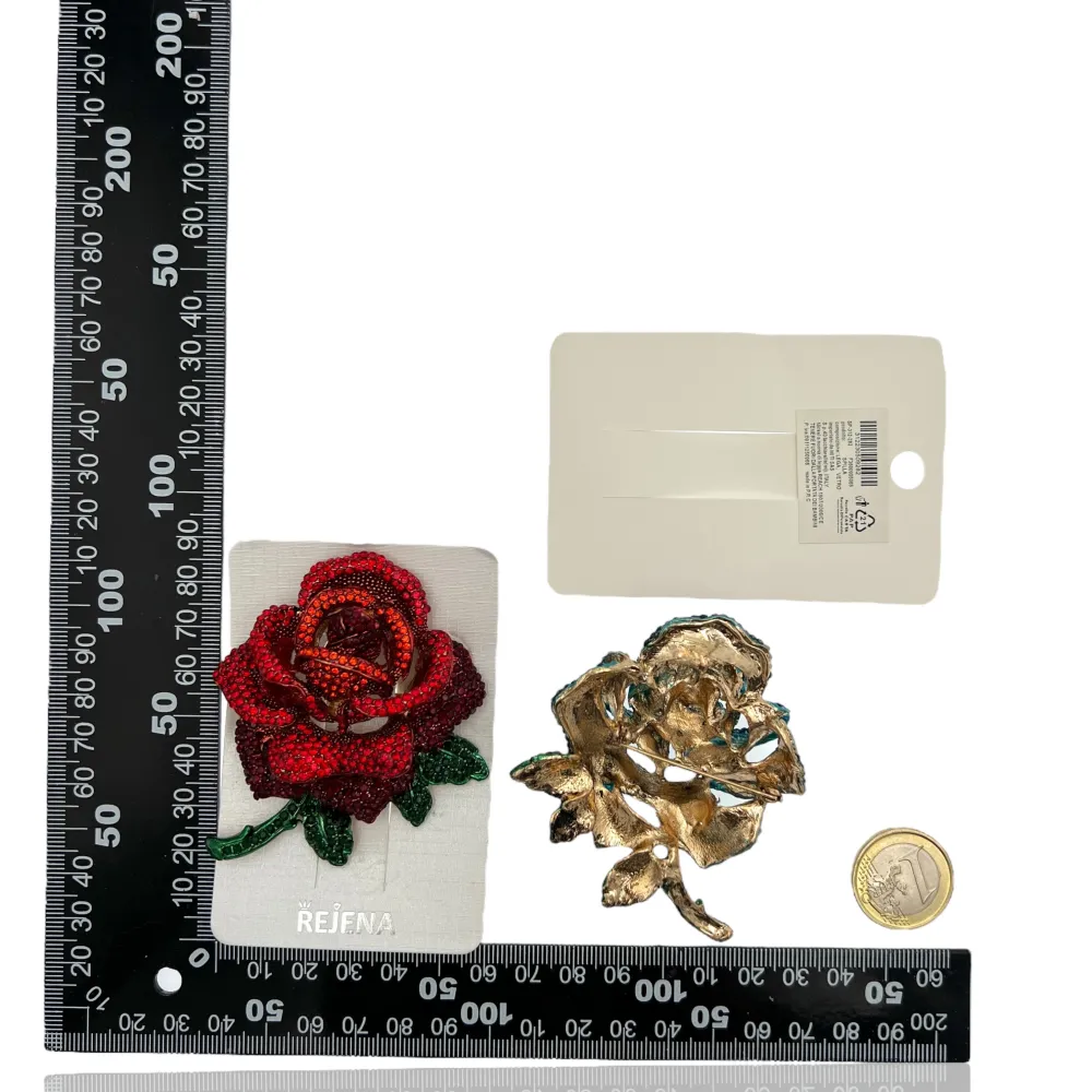 Rosa Grande-Spilla in Metallo e Strass - SPM-312-282 G