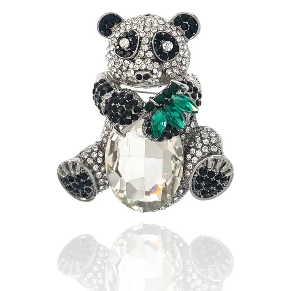 Panda  con Strass-Spilla in Metallo - SPM-312-364