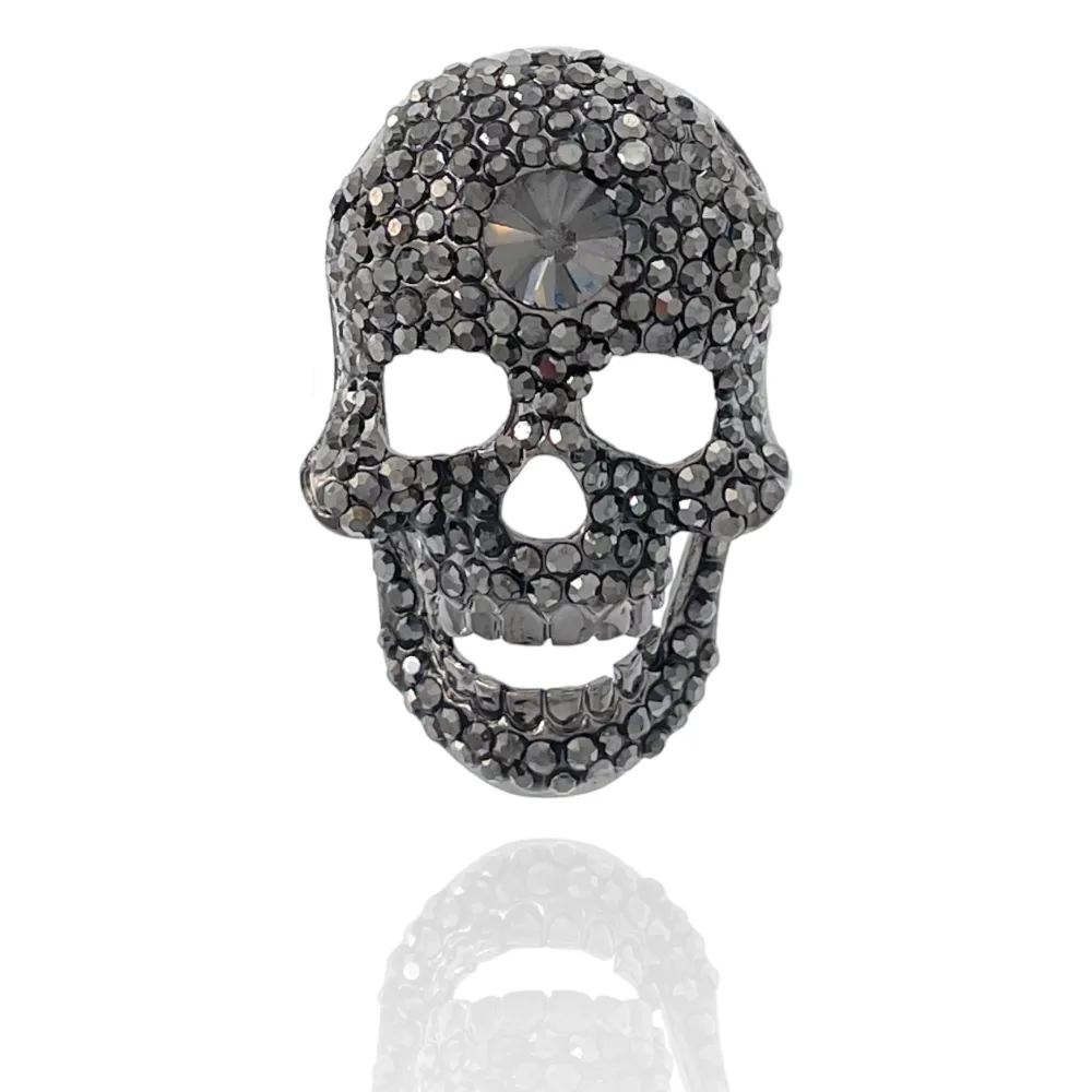 Teschio con Strass-Spilla in Metallo - SPM-312-373
