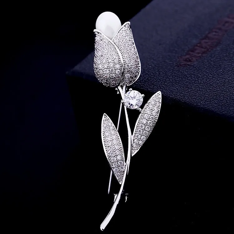 Fiore Rosa-Spilla con Zirconia - SPM-506-172