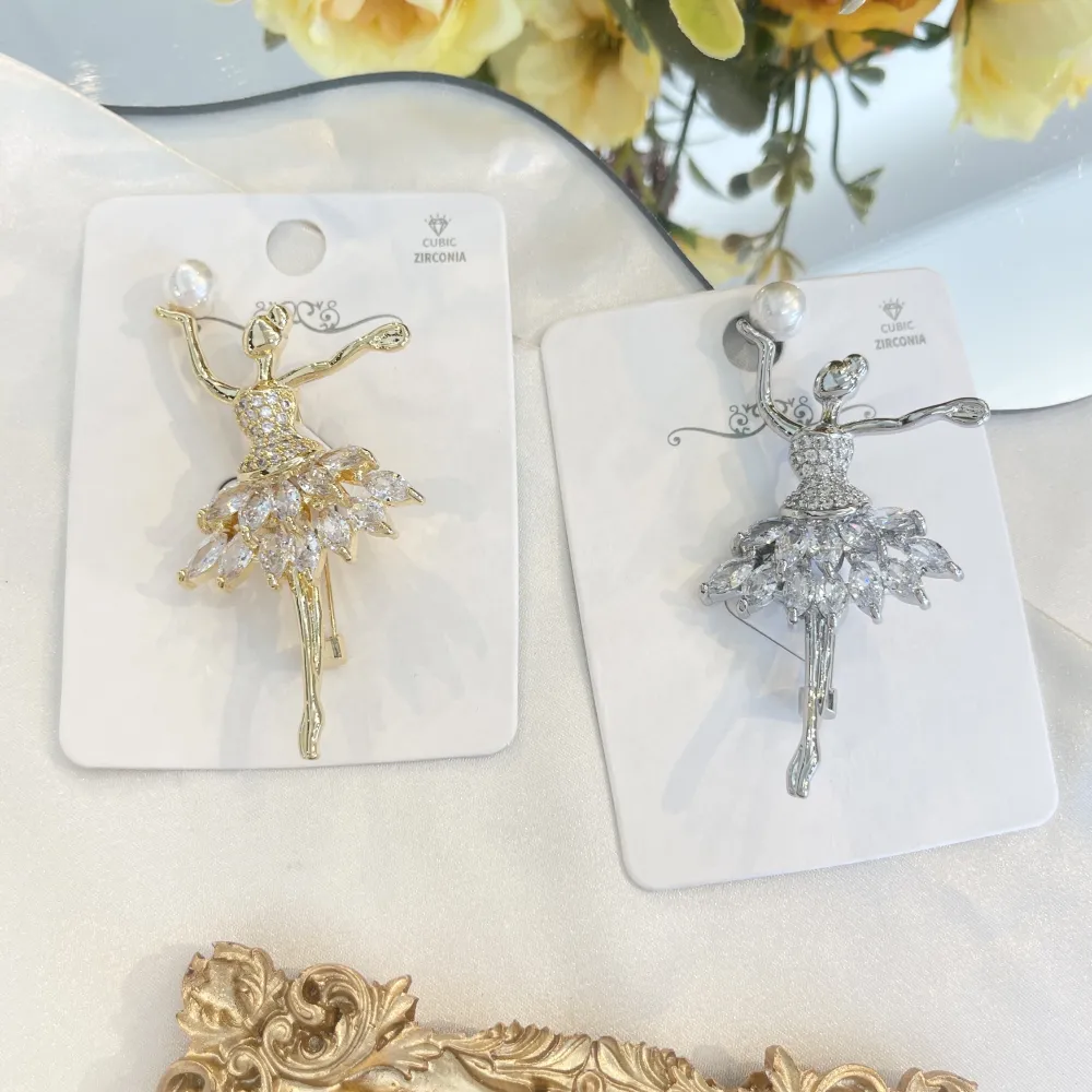 Ballerina con Perla-Spilla con Zirconia - SPM-506-296