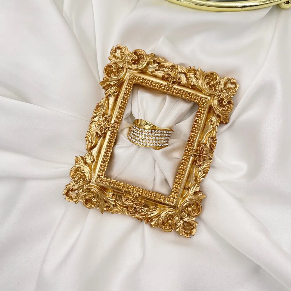 Onda con Strass-Anello in Acciaio con Misura - AAM-103-AA2011R