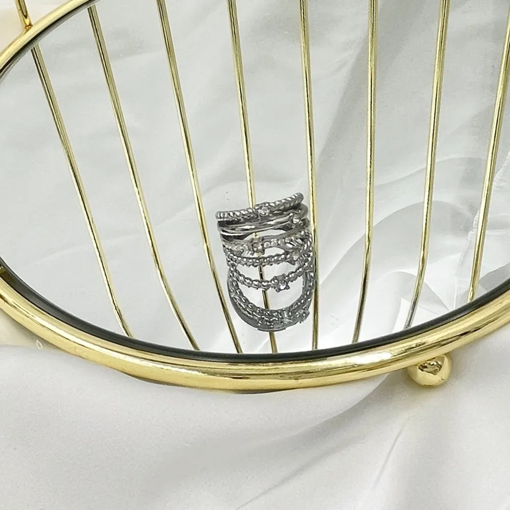 Multifilo con Punto Luce-Anello in Acciaio con Misura - AAM-103-AA2994R