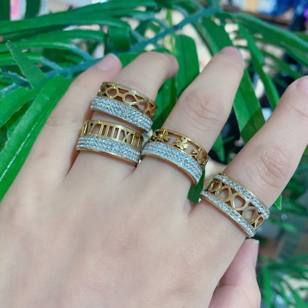 AAM-Quadrifoglio 5494 - 12 Pz Anelli in Acciaio - AAM105-95-2