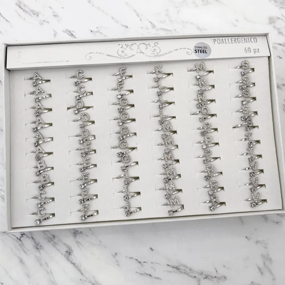 Iniziale-60 pz Anelli in Acciaio - AAR-103-AA358R