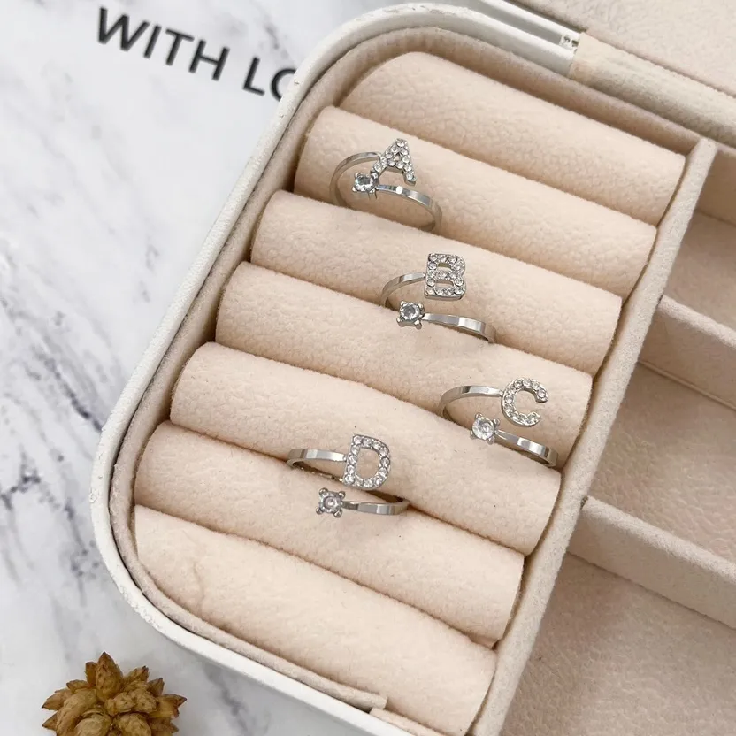 Iniziale-60 pz Anelli in Acciaio - AAR-103-AA358R