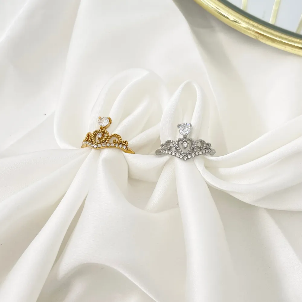 Corona  -Anello Regolabile in Acciaio - AAR-103-AA4229R