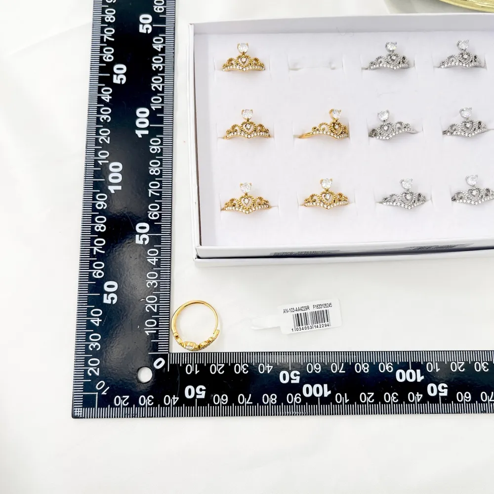 Corona  -Anello Regolabile in Acciaio - AAR-103-AA4229R