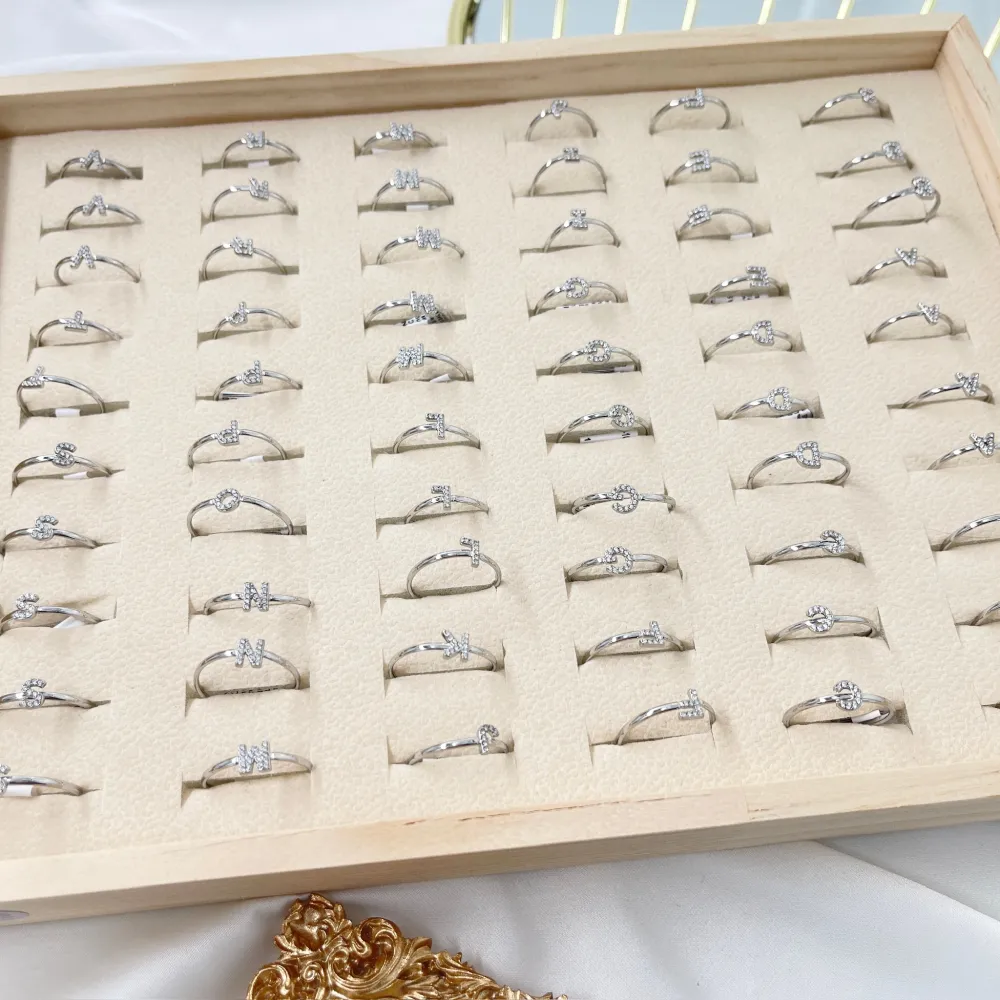 Iniziale-60 pz Anelli in Acciaio - AAR-103-AA4350R