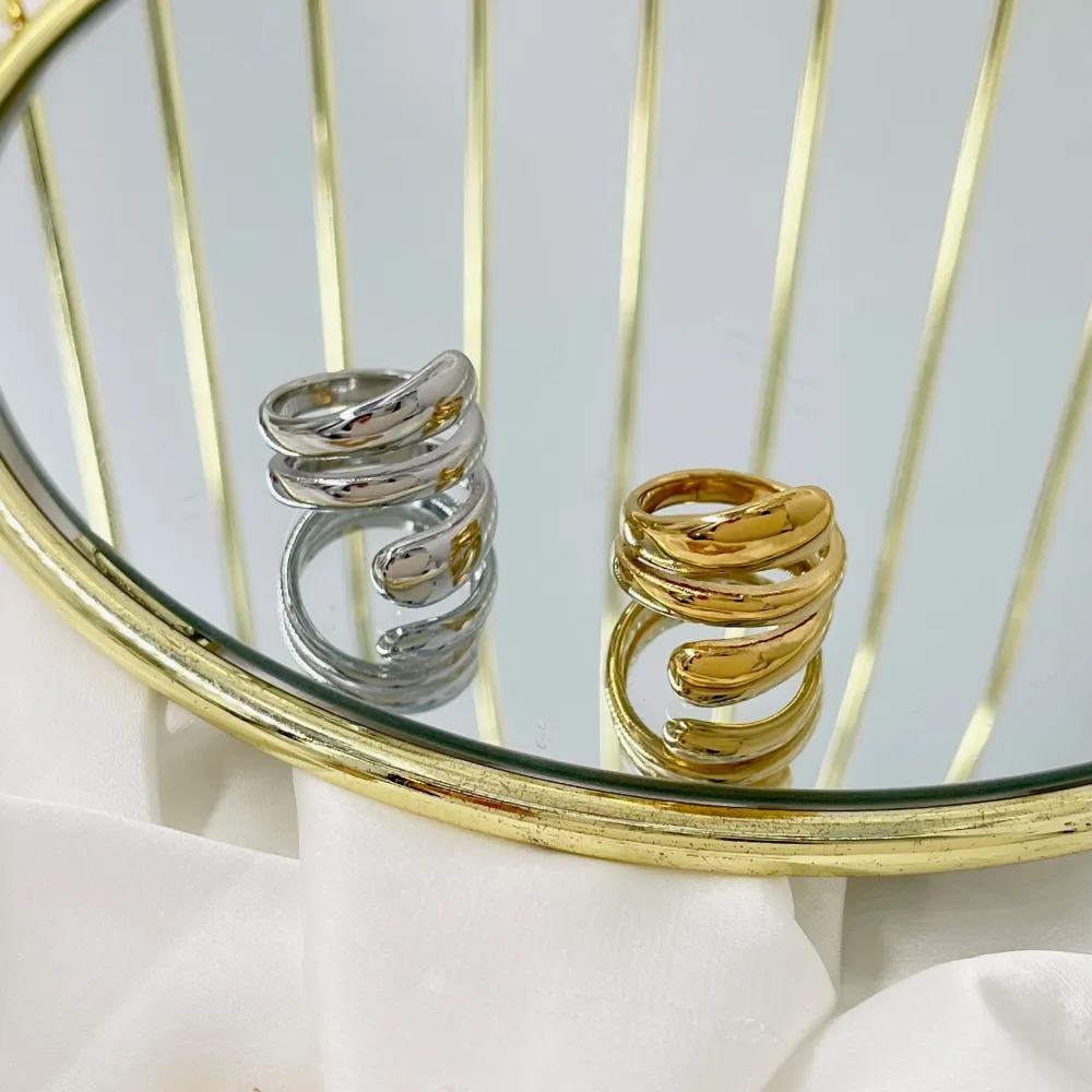 Goccia -Anello Regolabile in Acciaio - AAR-103-AA4451R