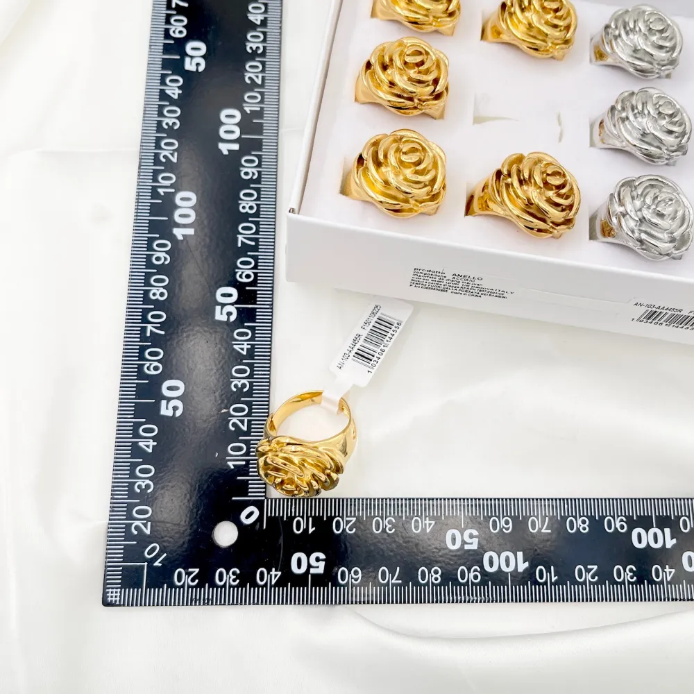 Rosa -Anello Regolabile in Acciaio - AAR-103-AA4455R