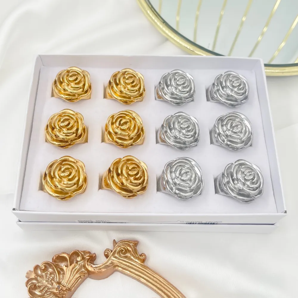 Rosa -Anello Regolabile in Acciaio - AAR-103-AA4455R