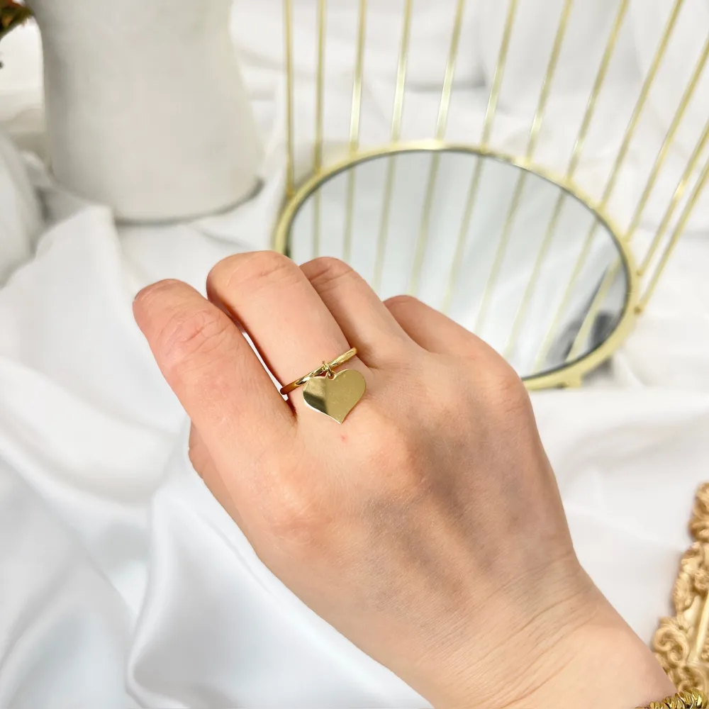 Cuore Pendente-Anello Regolabile in Acciaio - AAR-103-AA4551R