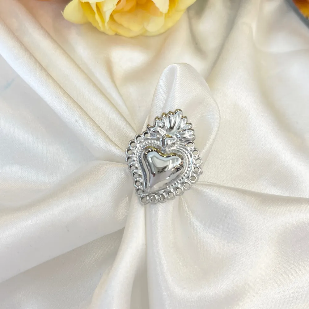Sacro Cuore -Anello Regolabile in Acciaio - AAR-103-AA5740R