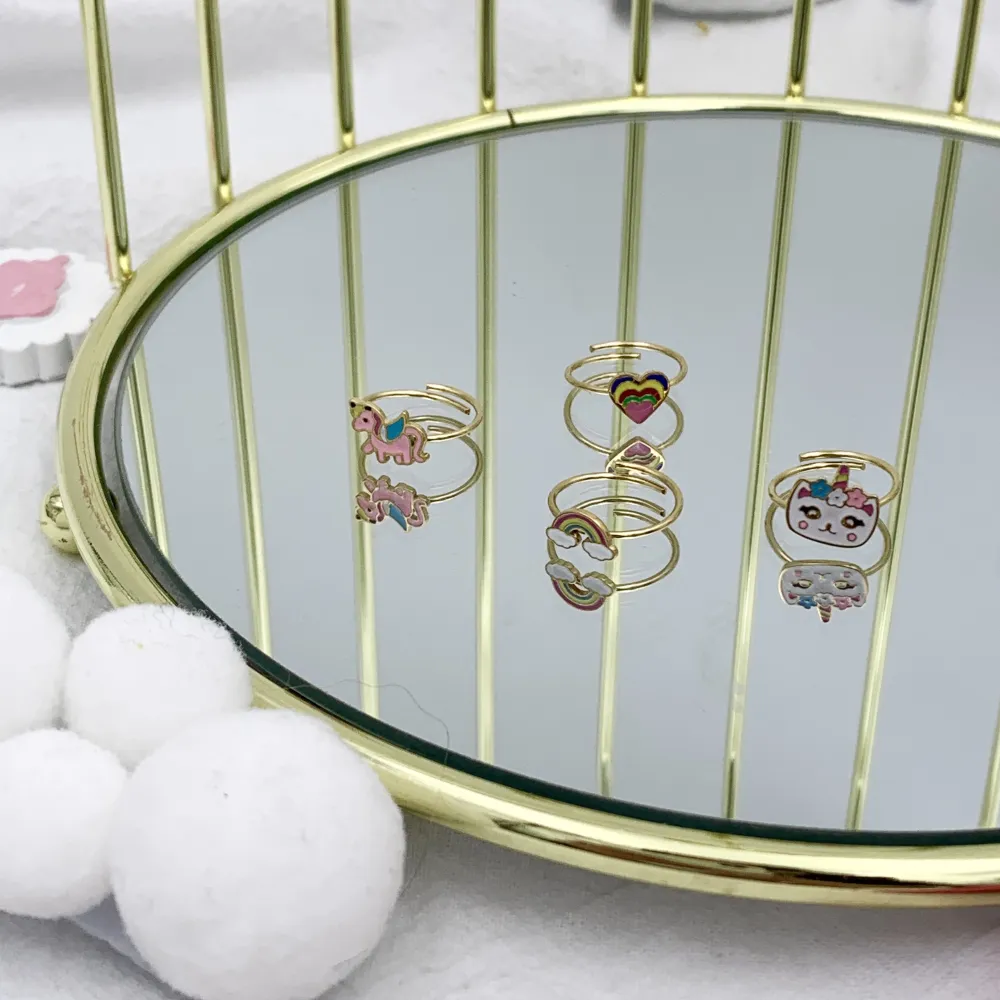 Mix Fantasia Smaltata-60pz Anelli da Bambina in Acciaio Regolab - AAR-103-AA896