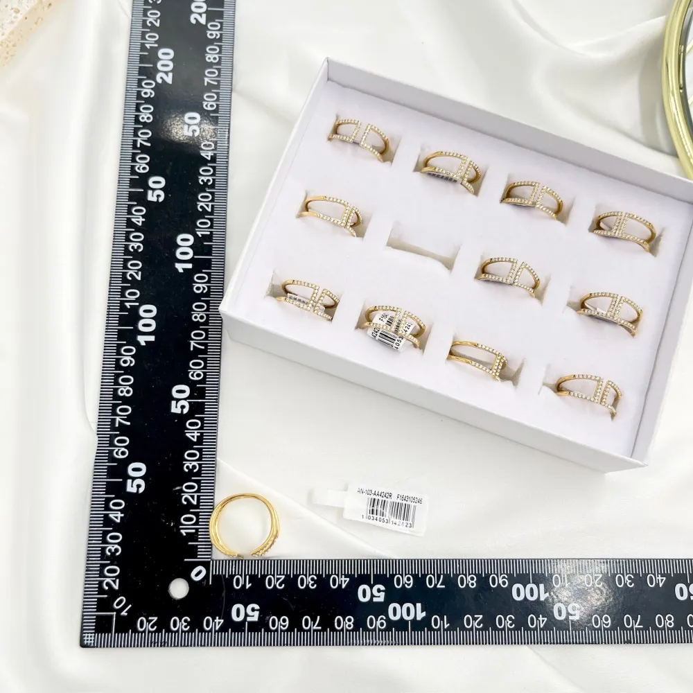 Semplice con Zirconia-Anello Regolabile in Acciaio - AAR-4242R