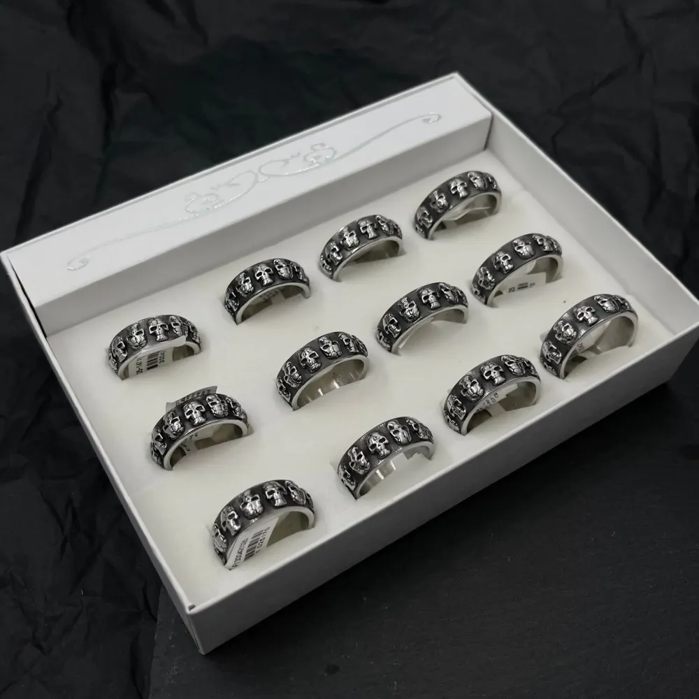 Fede con Teschio-Anello in Acciaio con Misure - AAU-105-147