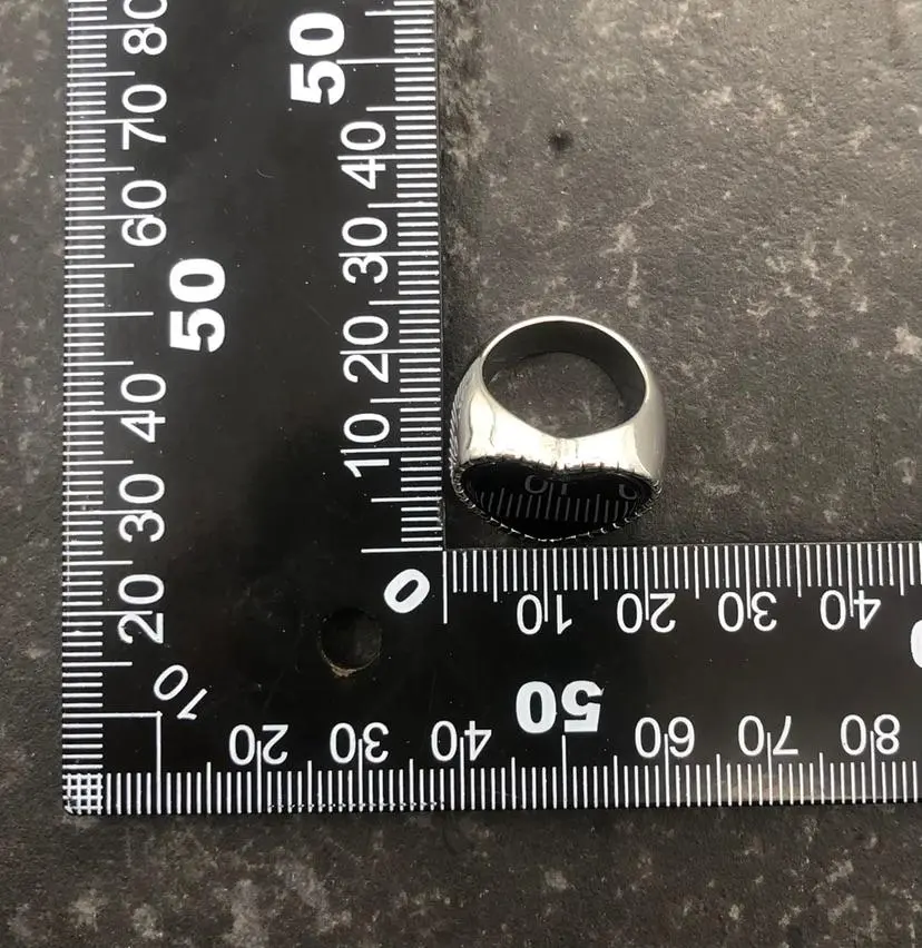 Cuore Nero-12pz Anelli in Acciaio - AAU518-09