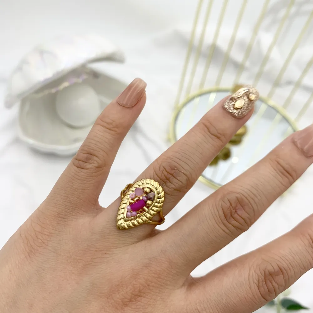 Mix Perline Colorate-15pz Anelli Regolabili in Acciaio - APA-732-229