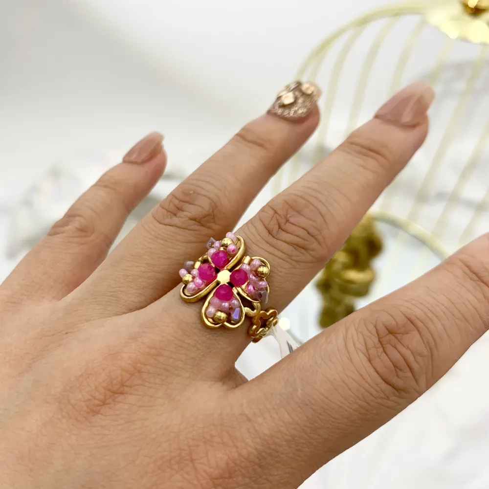 Mix Perline Colorate-15pz Anelli Regolabili in Acciaio - APA-732-229